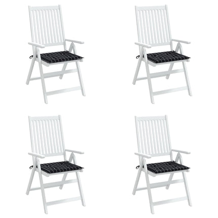Stolsdynor 4 st svartrutig 50x50x4 cm tyg