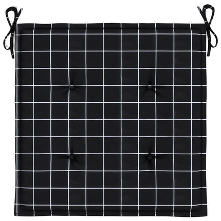 Stolsdynor 4 st svartrutig 50x50x4 cm tyg