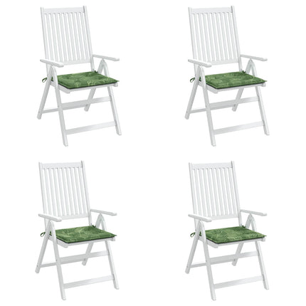 Stolkuddar 4 pcs Grön och Vit 50 x 50 x 4 cm Oxford Tyg