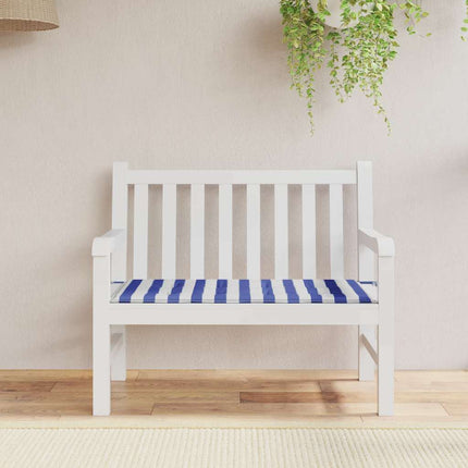 Bänkdyna blå&vit randig 120x50x4 cm oxfordtyg