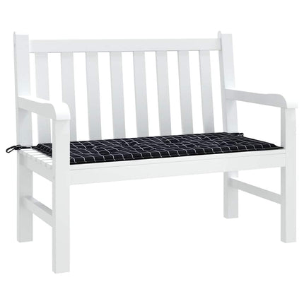 Bänkdyna för trädgården svartrutig 120x50x4 cm oxfordtyg