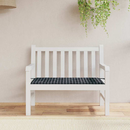 Bänkdyna för trädgården svartrutig 120x50x4 cm oxfordtyg