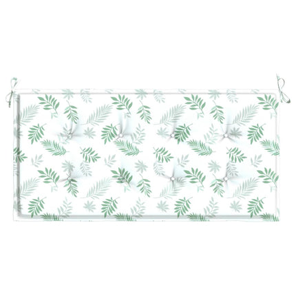 Bänkdyna för trädgården bladmönster 120x50x3 cm oxfordtyg