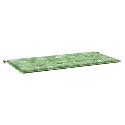 Bänkdyna för trädgården bladmönster 120x50x4 cm oxfordtyg