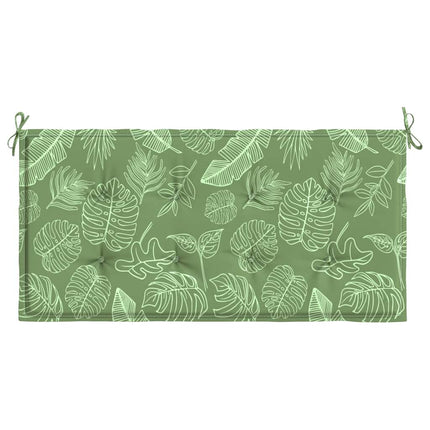 Bänkdyna för trädgården bladmönster 120x50x4 cm oxfordtyg