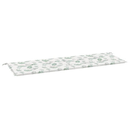 Bänkdyna för trädgården bladmönster 150x50x3 cm oxfordtyg