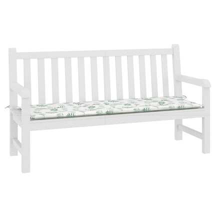 Bänkdyna för trädgården bladmönster 150x50x3 cm oxfordtyg