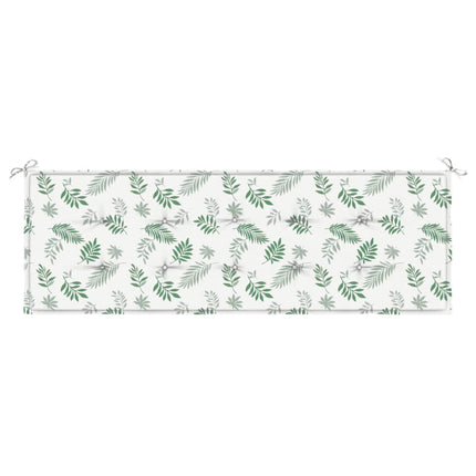 Bänkdyna för trädgården bladmönster 150x50x3 cm oxfordtyg