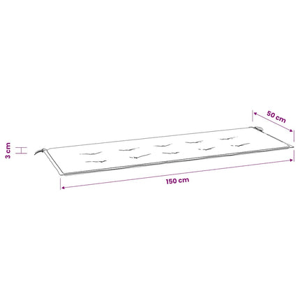 Bänkdyna för trädgården bladmönster 150x50x3 cm oxfordtyg