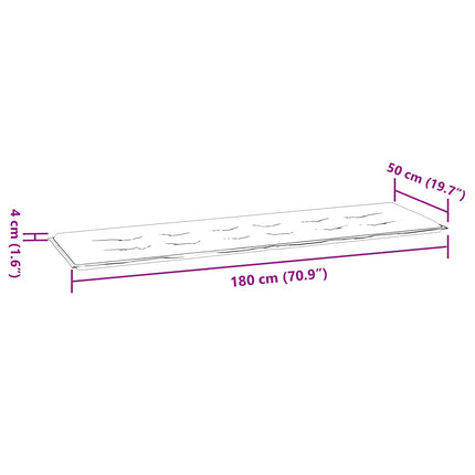 Bänk kudde Löv Bladmönster 150 x 50 x 3 cm Oxford Tyg