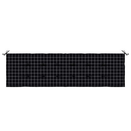 Bänk kudde Rutig Svart Rutigt 150 x 50 x 3 cm Oxford Tyg