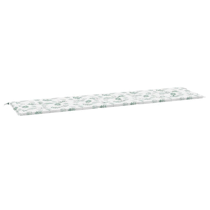 Bänkdyna för trädgården bladmönster 200x50x4 cm tyg