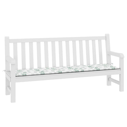 Bänkdyna för trädgården bladmönster 200x50x4 cm tyg
