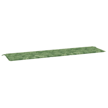 Bänkdyna för trädgården bladmönster 200x50x4 cm tyg