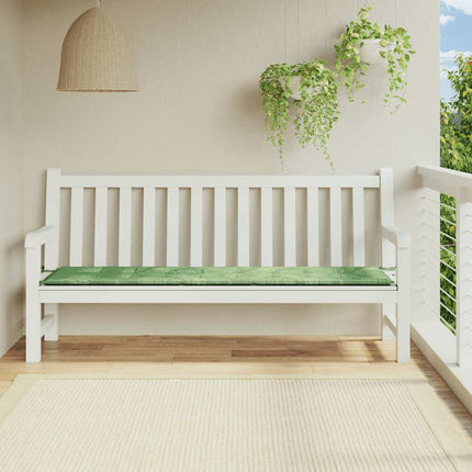 Bänkdyna för trädgården bladmönster 200x50x4 cm tyg