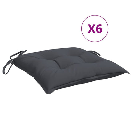 Stolsdynor 6 st antracit 40x40x7 cm oxfordtyg