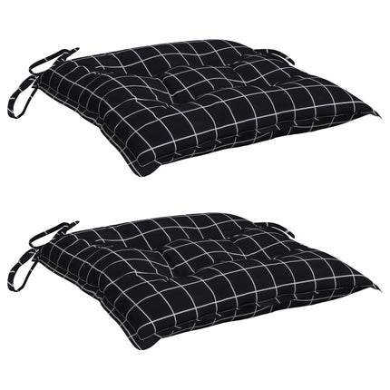 Stolsdynor 2 st svartrutig 50x50x7 cm oxfordtyg