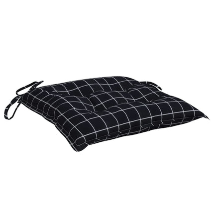Stolsdynor 2 st svartrutig 50x50x7 cm oxfordtyg