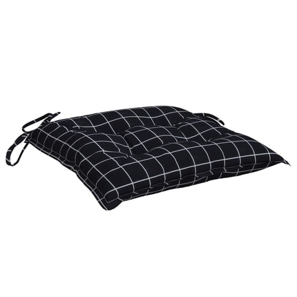 Stolsdynor 4 st svartrutig 50x50x7 cm oxfordtyg