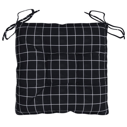 Stolsdynor 4 st svartrutig 50x50x7 cm oxfordtyg