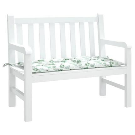 Bänkdyna för trädgården bladmönster 100x50x7 cm oxfordtyg