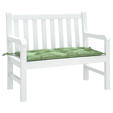 Bänkdyna för trädgården bladmönster 100x50x7 cm oxfordtyg