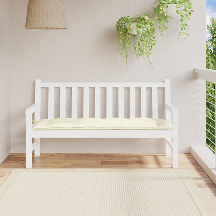 Bänkdyna för trädgården gräddvit 150x50x7 cm oxfordtyg