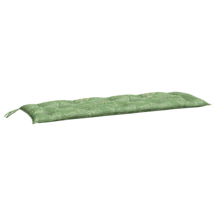 Bänkdyna för trädgården bladmönster 150x50x7 cm oxfordtyg