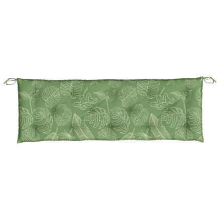 Bänkdyna för trädgården bladmönster 150x50x7 cm oxfordtyg