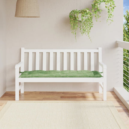 Bänkdyna för trädgården bladmönster 150x50x7 cm oxfordtyg