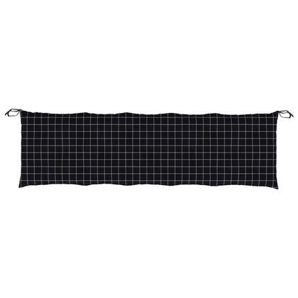 Bänkdyna för trädgården svartrutig 180x50x7 cm oxfordtyg