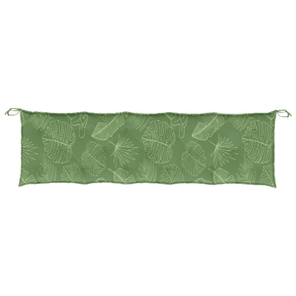 Bänkdyna för trädgården bladmönster 180x50x7 cm oxfordtyg