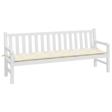Bänkdyna för trädgården gräddvit 200x50x7 cm oxfordtyg