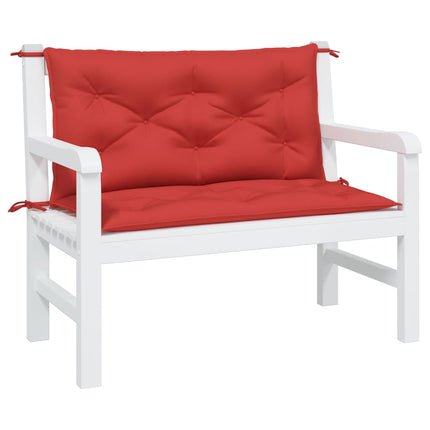 Bänkdynor för trädgården 2st röd 100x50x7cm oxfordtyg
