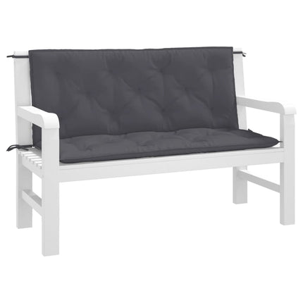Bänkdynor för trädgården 2st antracit 120x50x7cm oxfordtyg