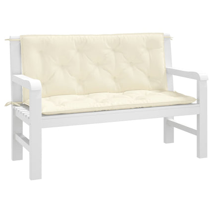 Bänkdynor för trädgården 2st gräddvit 120x50x7cm oxfordtyg