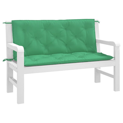 Bänkdynor för trädgården 2st grön 120x50x7cm oxfordtyg