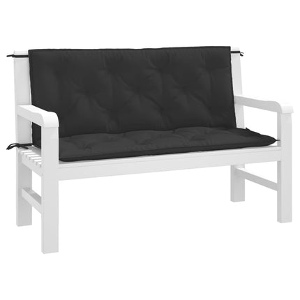 Bänkdynor för trädgården 2st svart 120x50x7cm oxfordtyg