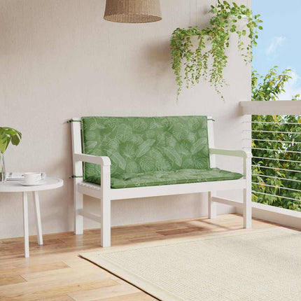 Bänkdynor 2 st bladmönster 120x50x7 cm tyg
