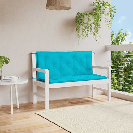 Bänkdynor 2 st turkos 120x50x7 cm tyg