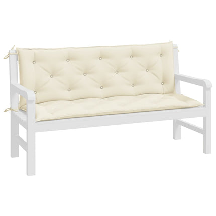 Bänkdynor för trädgården 2st gräddvit 150x50x7cm oxfordtyg