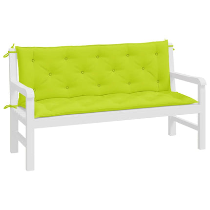 Bänkdynor för trädgården 2st klargrön 150x50x7cm oxfordtyg