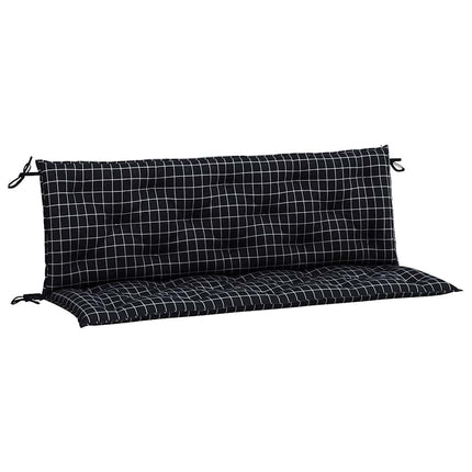 Bänkdynor 2st svartrutig 150x50x7 cm tyg