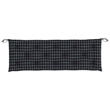 Bänkdynor 2st svartrutig 150x50x7 cm tyg