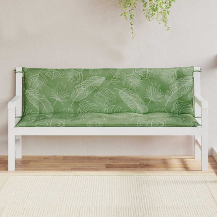 Bänkdynor 2 st bladmönster 150x50x7 cm tyg