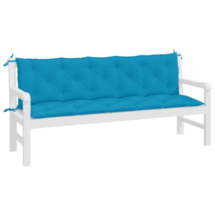 Bänkdynor för trädgården 2st ljusblå 180x50x7cm oxfordtyg