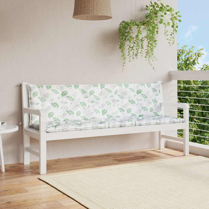 Bänkdynor 2 st bladmönster 200x50x7 cm tyg