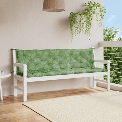 Bänkdynor 2 st bladmönster 200x50x7 cm tyg