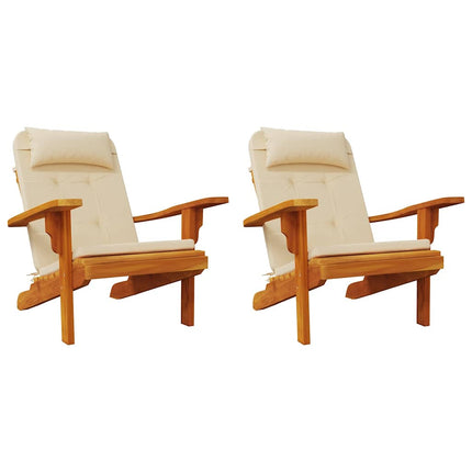 Solstolsdynor 2 st beige oxfordtyg