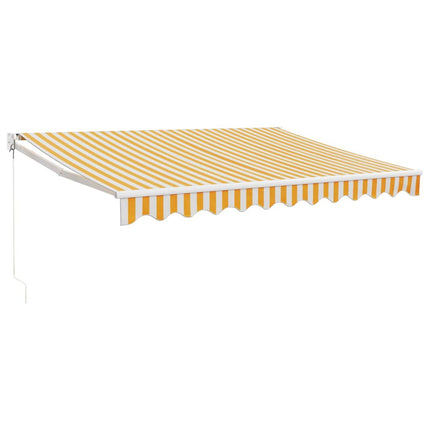 Markis infällbar gul och vit 3x2,5 m tyg&aluminium